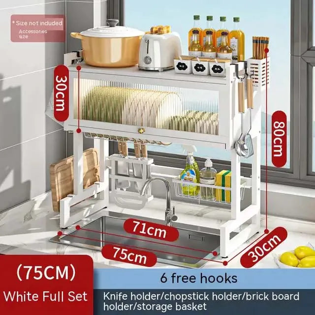 Modern Kitchen Over The Sink Organizer Dish Rack - Image 6