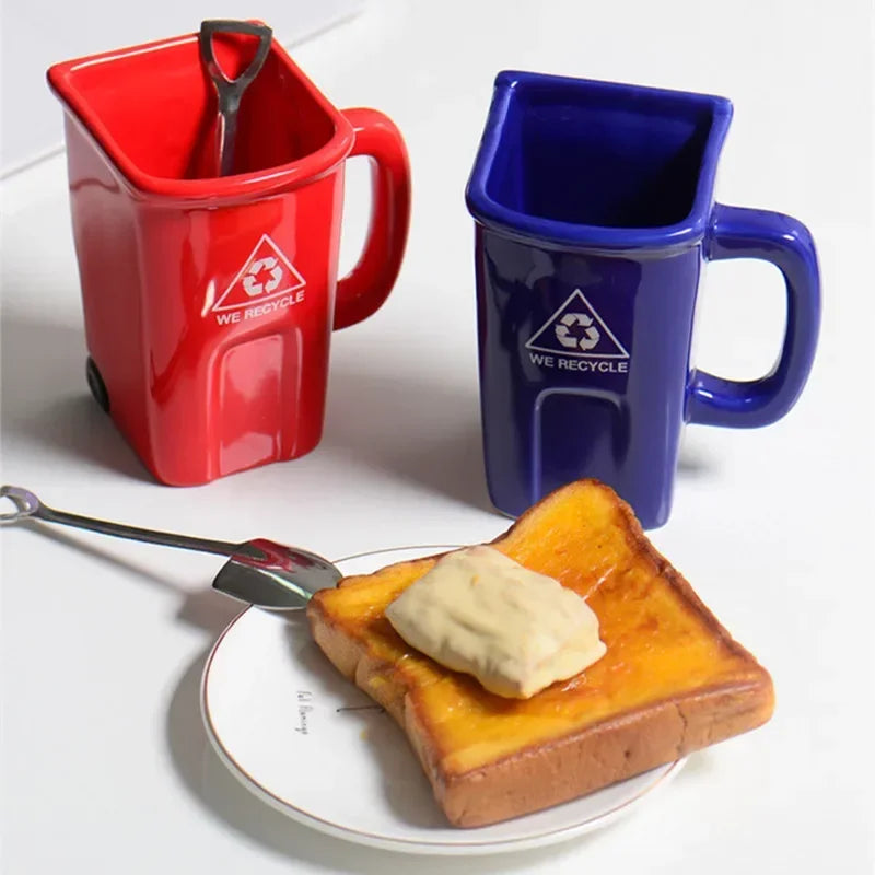 Large Trash Can Ceramic Creative Mug - Image 1