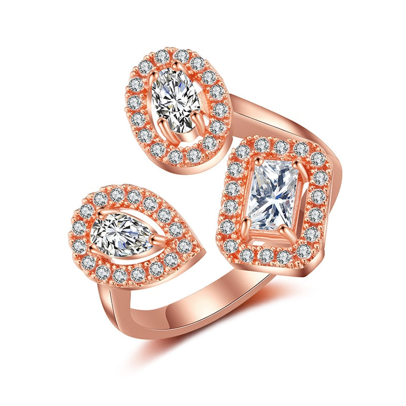 Water Drop Zircon Chic Adjustable Ring - Image 8