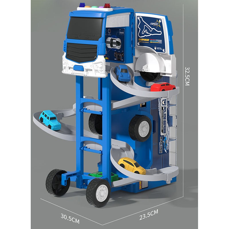 Transforming Truck Building Car Race Toy - Image 1