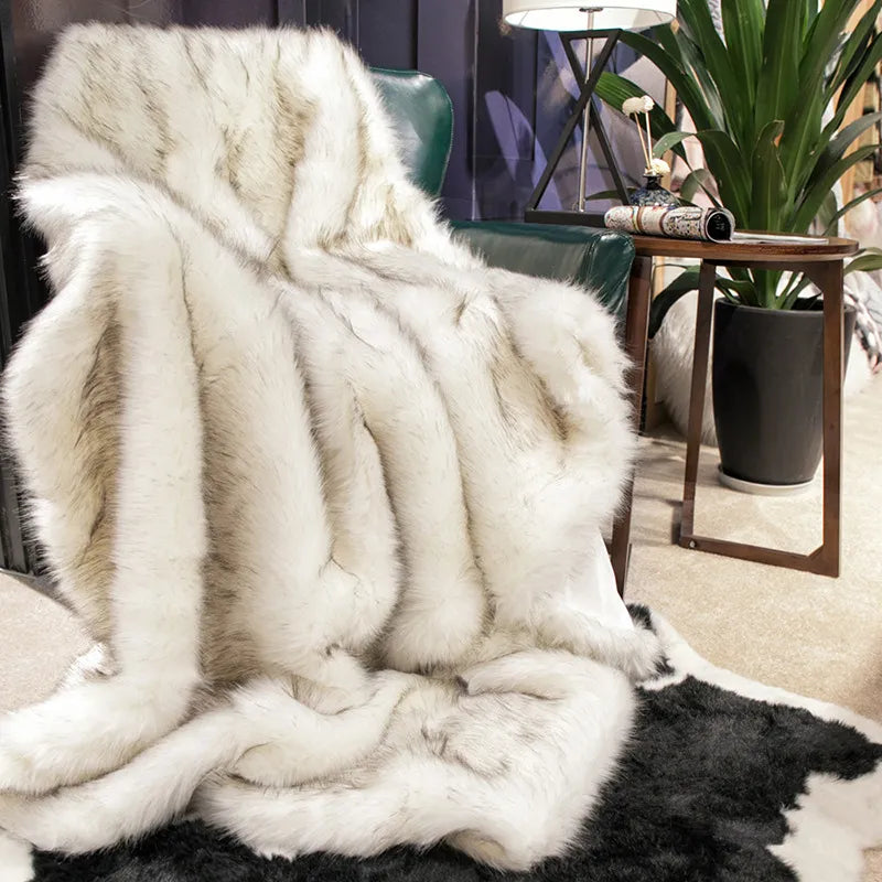 Cozy Couture Deluxe Faux Fur Sofa Blanket - Image 7