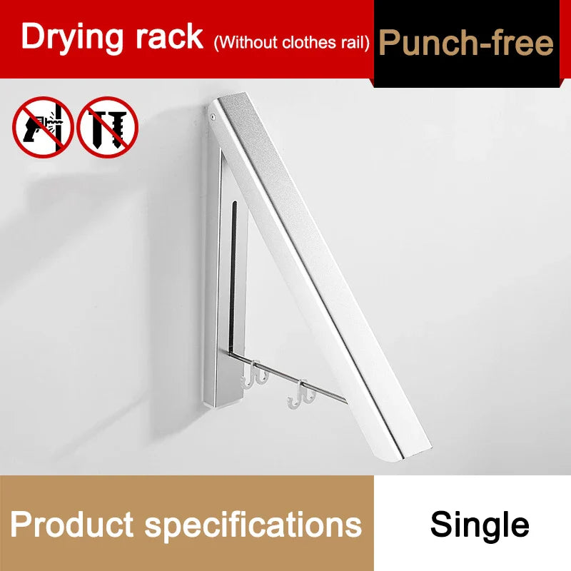 Space Saver Foldable Wall Clothes Aluminum Rack - Image 6