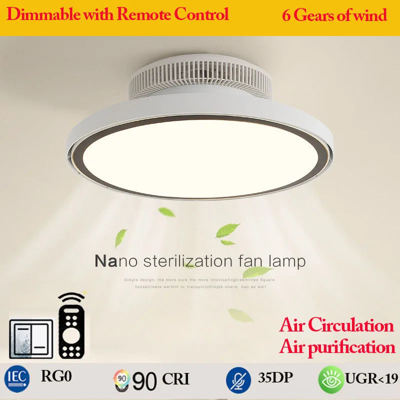 Modern Full Spectrum Invisible Blade LED Ceiling Fan Lamp - Image 1