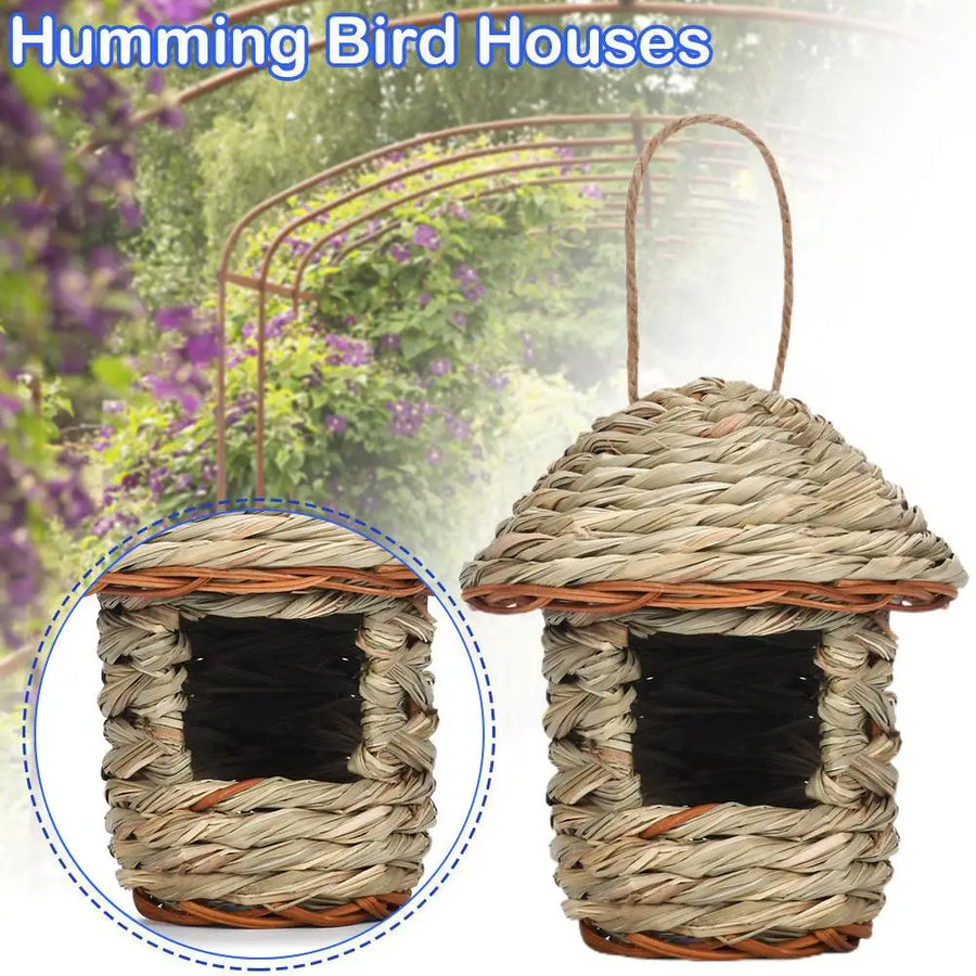 Rustic Natural Wicker Outdoor Birdhouse - Image 4