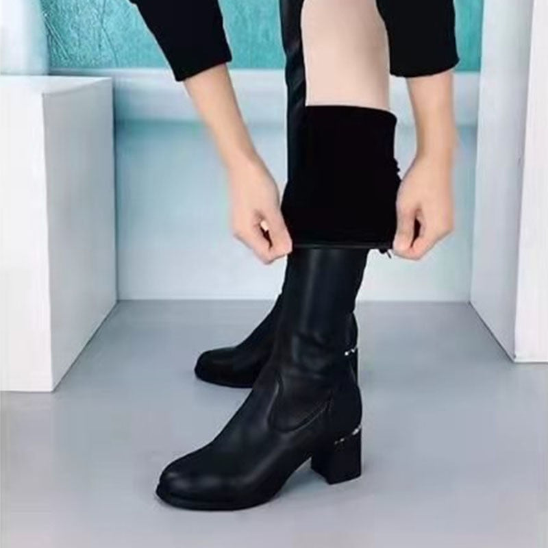 Butterfly Bow Elastic Casual Women Boots - Image 8
