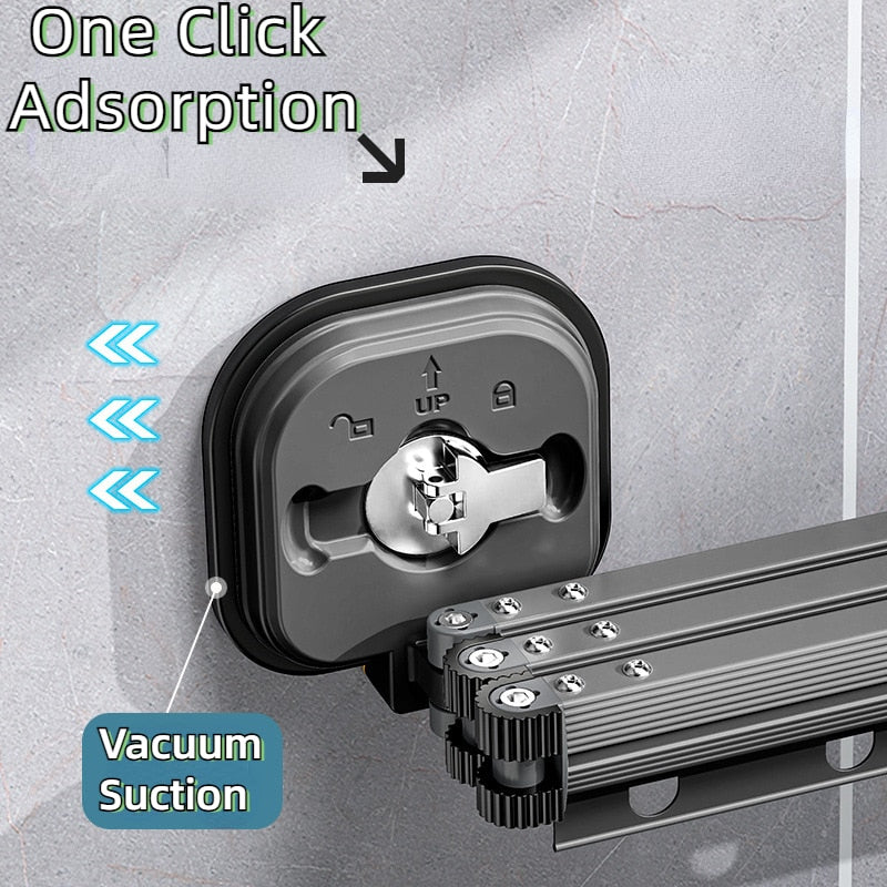 Easy Hang Wall-Mounted No-Punch Retractable Laundry Rack - Image 3