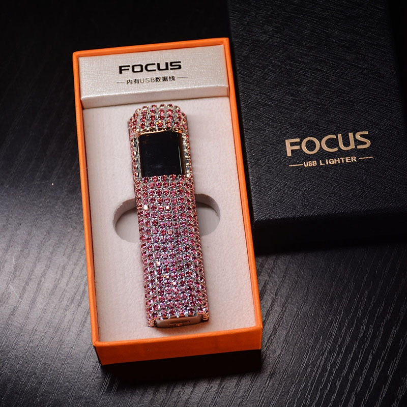 Sparkle Stone Rhinestone Rechargeable Portable Lighter - Image 7