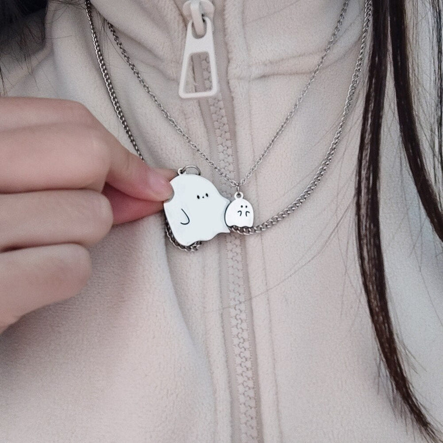 Cute Little Ghost Couple Necklace - Image 6