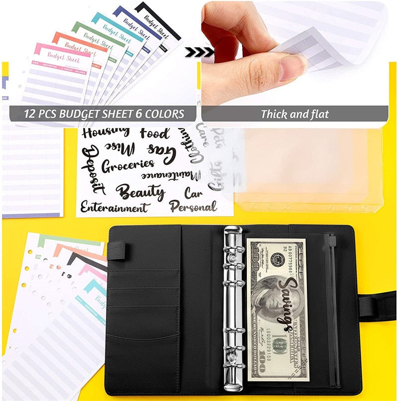Financial Planner Leather Multi Pocket Bill Organizer Notebook - Image 3