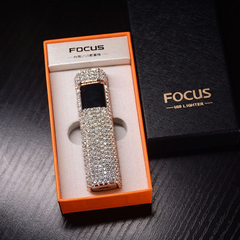 Sparkle Stone Rhinestone Rechargeable Portable Lighter - Image 6