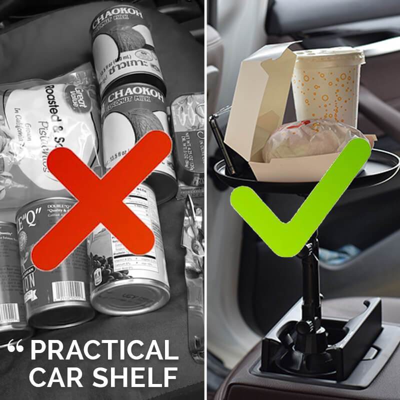 Adjustable Rotating Car Cup Holder Food Tray - Image 4