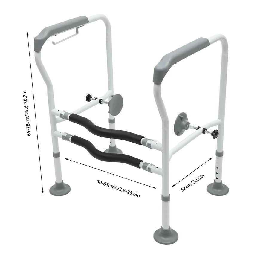 Adjustable Height Toilet Elderly Care Comfort Safety Rails - Image 5