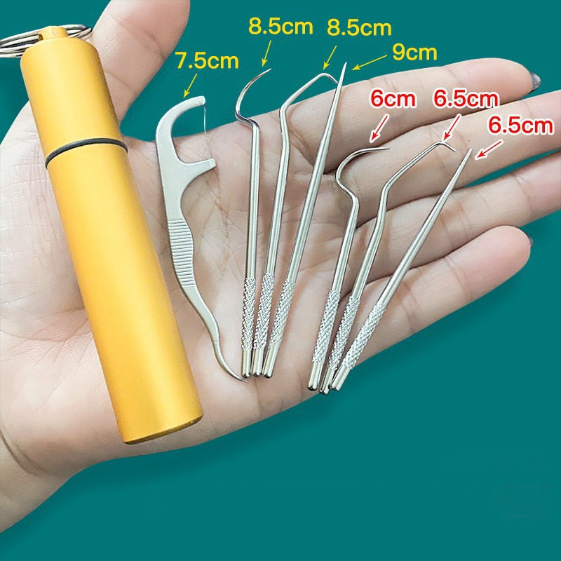 Minty Portable Metal Toothpick Cleaner Set - Image 2