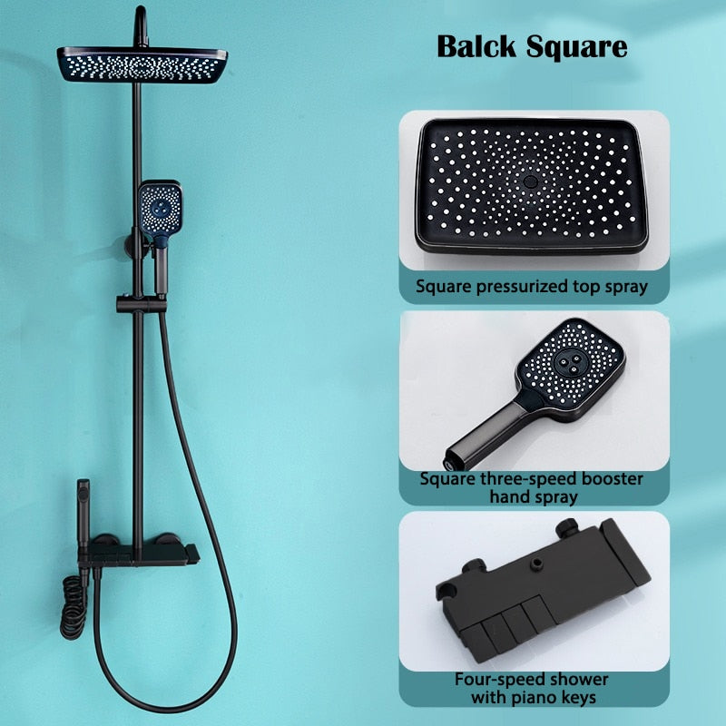 Elegant Piano Style Rainfall Bathroom Shower Set - Image 18