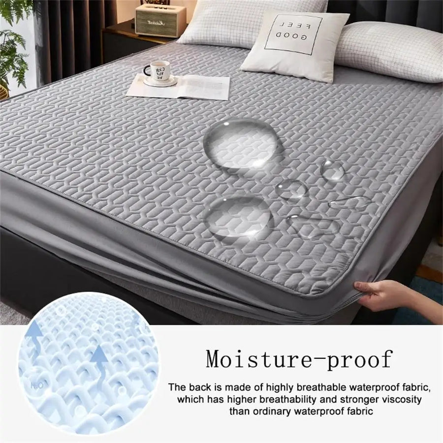 Waterproof Ultra-Soft Fitted Latex Mattress Pad Cover - Image 3