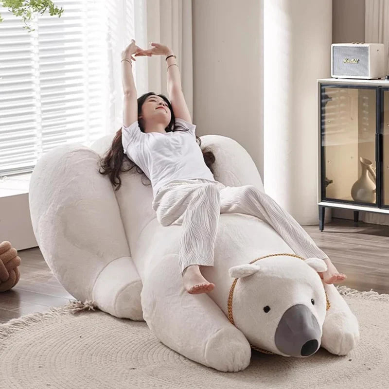 Giant Polar Bear Plush Lounge Chair - Image 1