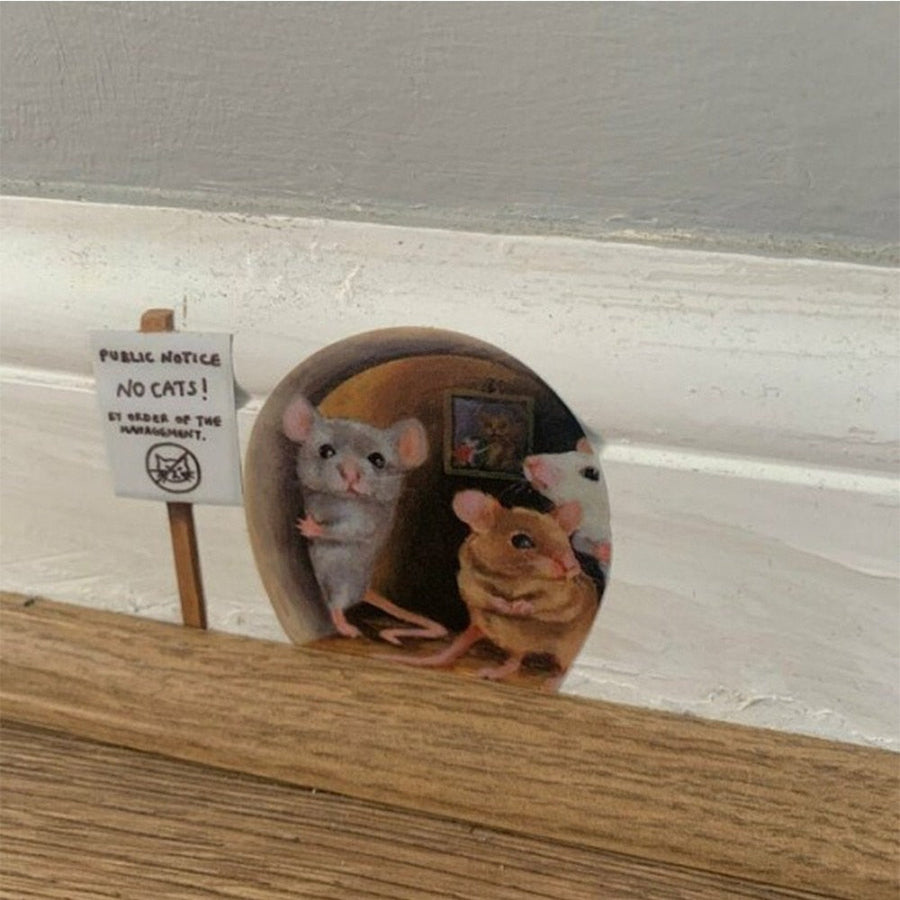 3D Mouse Hole Funny Wall Stickers - Image 0