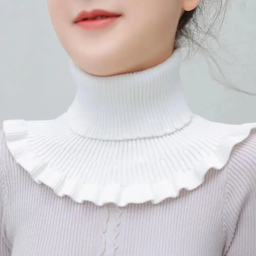 Cozy Knit Detachable Turtleneck Collar Scarf - Image 2