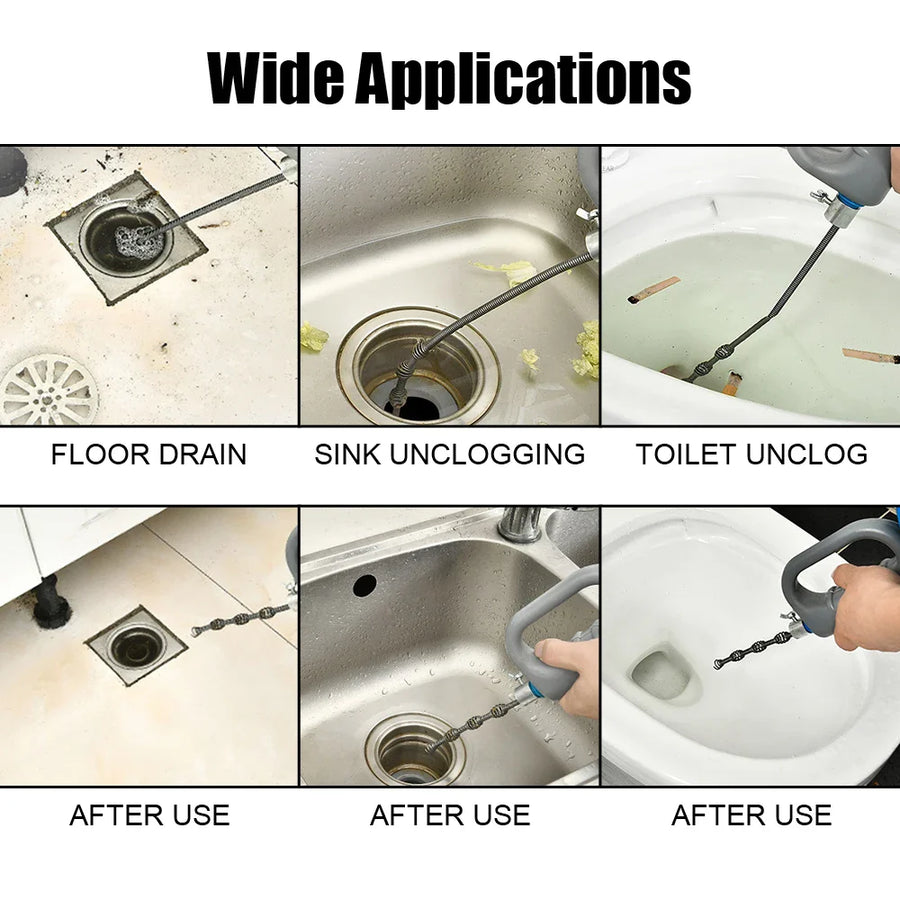 Manual Hand-Crank Drain Snake Shape Plumbing Tool - Image 4