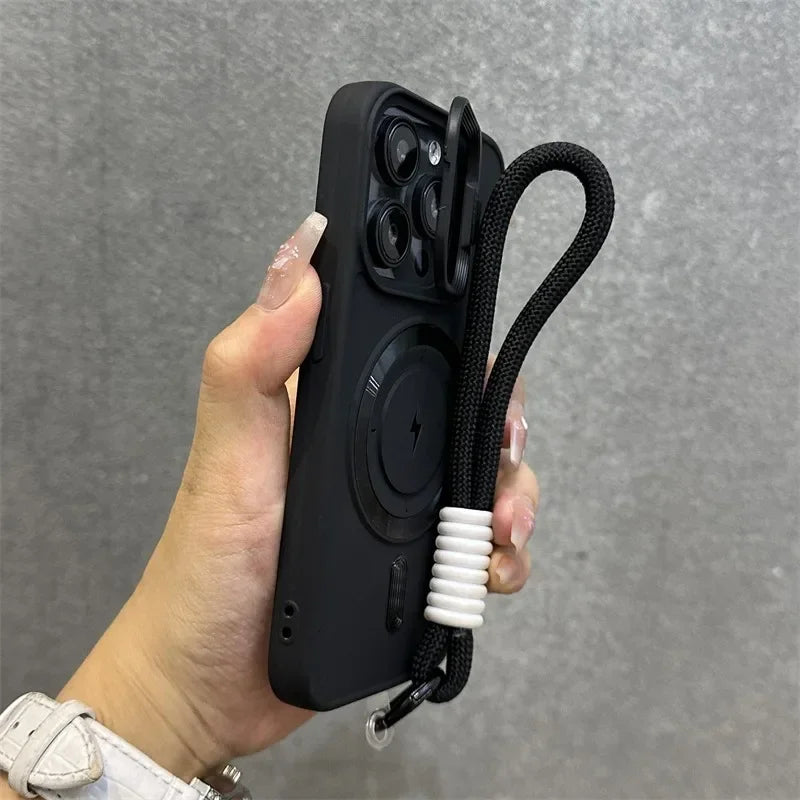 Magnetic Soft Wrist Bracket Lens Cover iPhone Case - Image 1