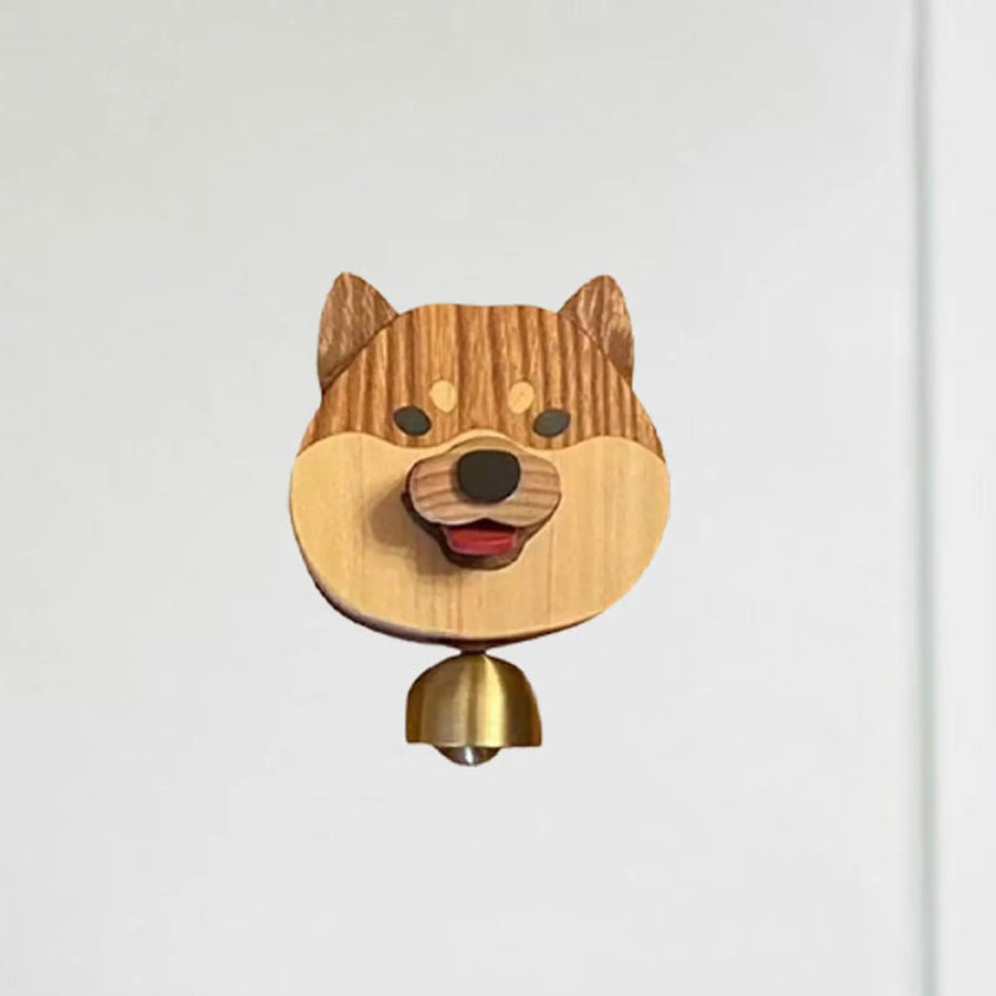 Playful Shiba Dog Face Wooden Doorbell - Image 2