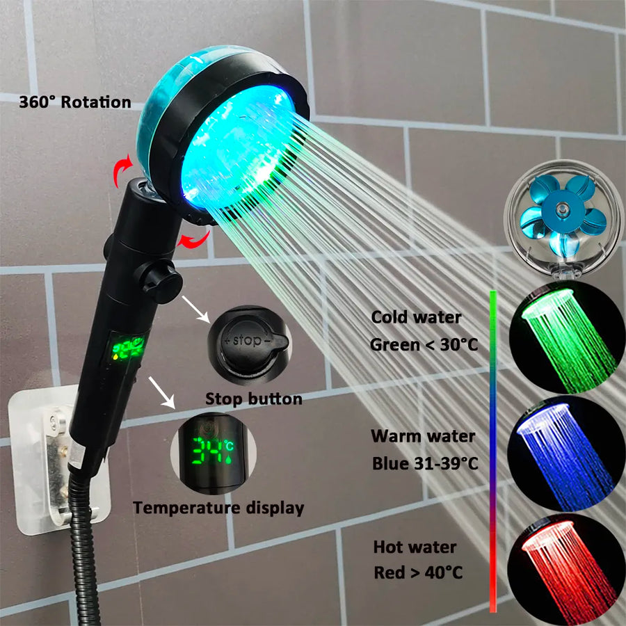 Multi-Color Temperature Display Shower Head - Image 3