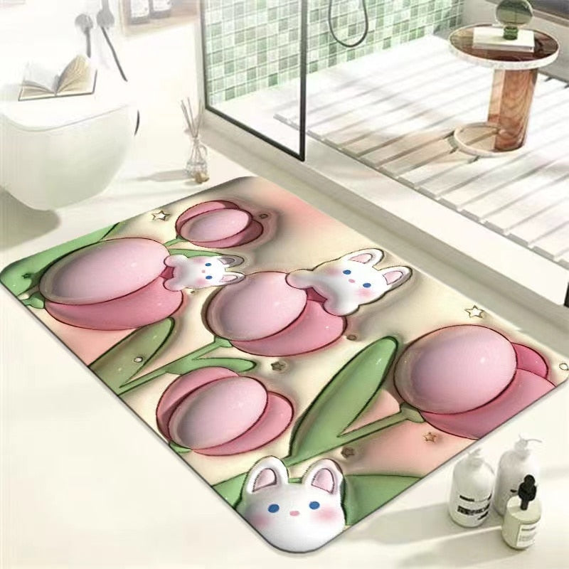 Non-Slip Cartoon Colorful Fun Quick Water Absorbent Mat - Image 3