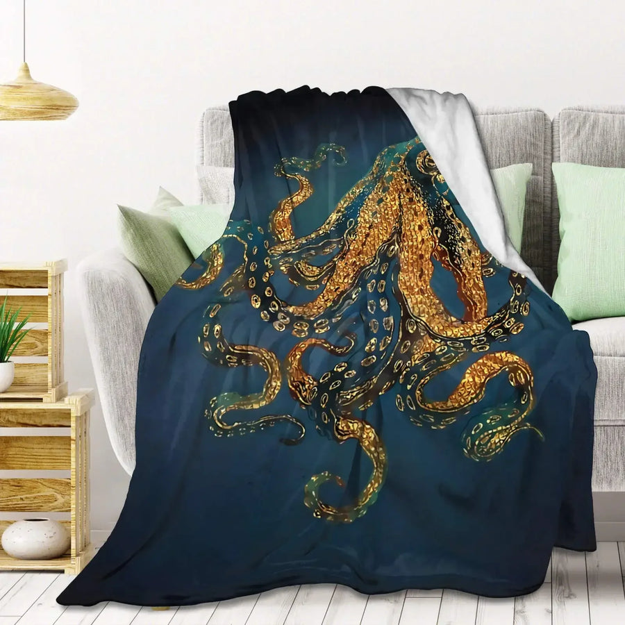 Sea Life Ocean Throw Octopus Blanket - Image 4