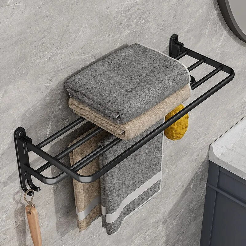 Elegant Life Space-Saving Foldable Aluminum Towel Rack - Image 2