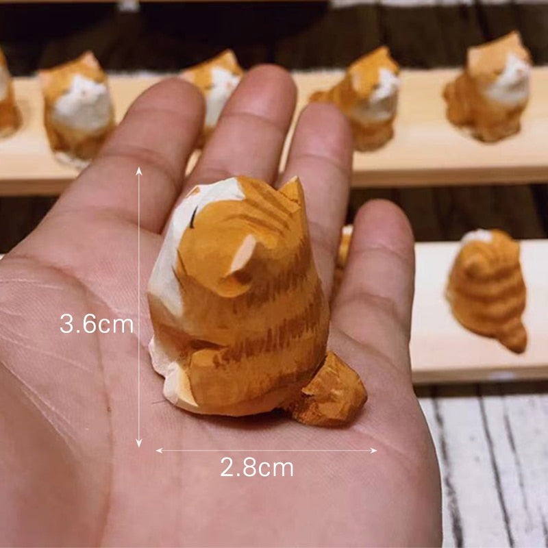 Handmade Wooden Cute Pet Figurines - Image 1