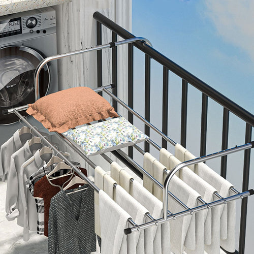 Stainless Steel Foldable Balcony Clothes Hanger - Image 0