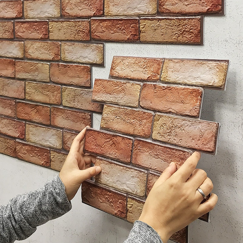 3D Self-Adhesive Brick Pattern Wallpaper - Image 0