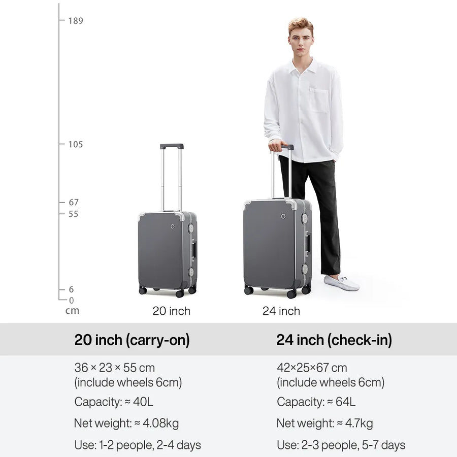 Durable Aluminum Frame Metal Corner Business Travel Suitcase - Image 6