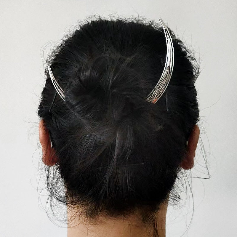 Vintage Crescent Moon Hair Sticks - Image 5