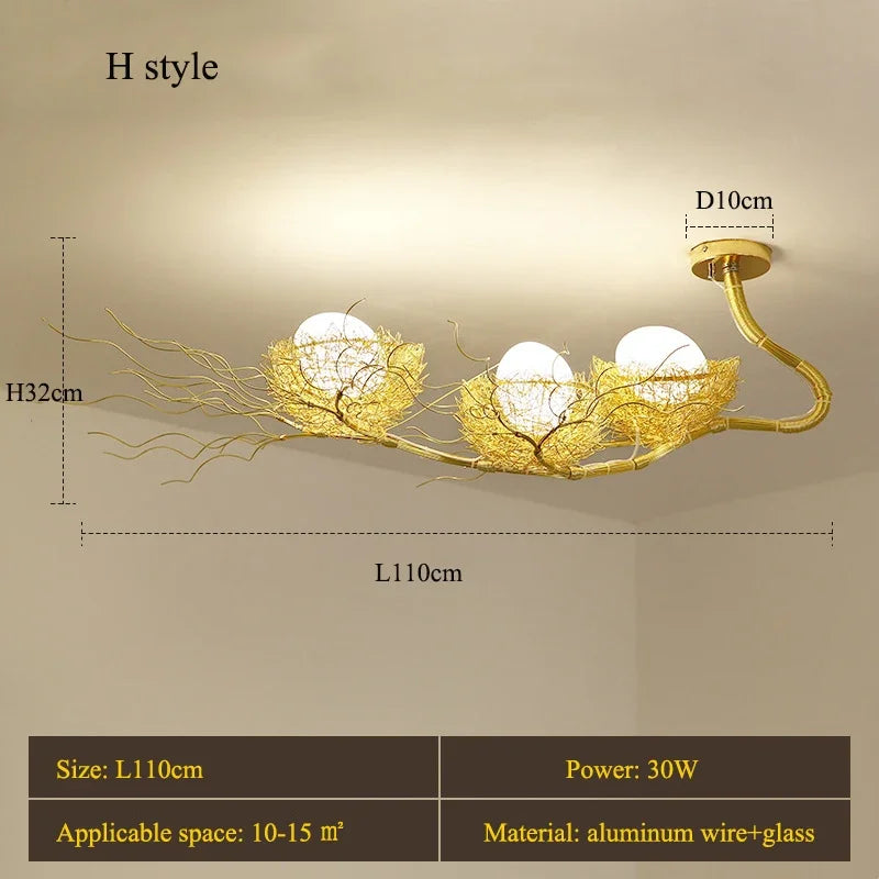 Bird Nest Egg Rustic Minimalist Lamp - Image 13