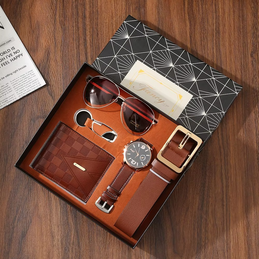 Elegant Men's Luxury Leather Gift Set