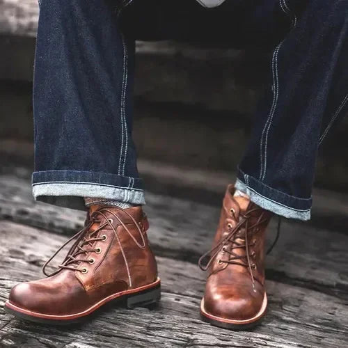Round Toe Casual Ankle Vintage Men Boots - Image 0