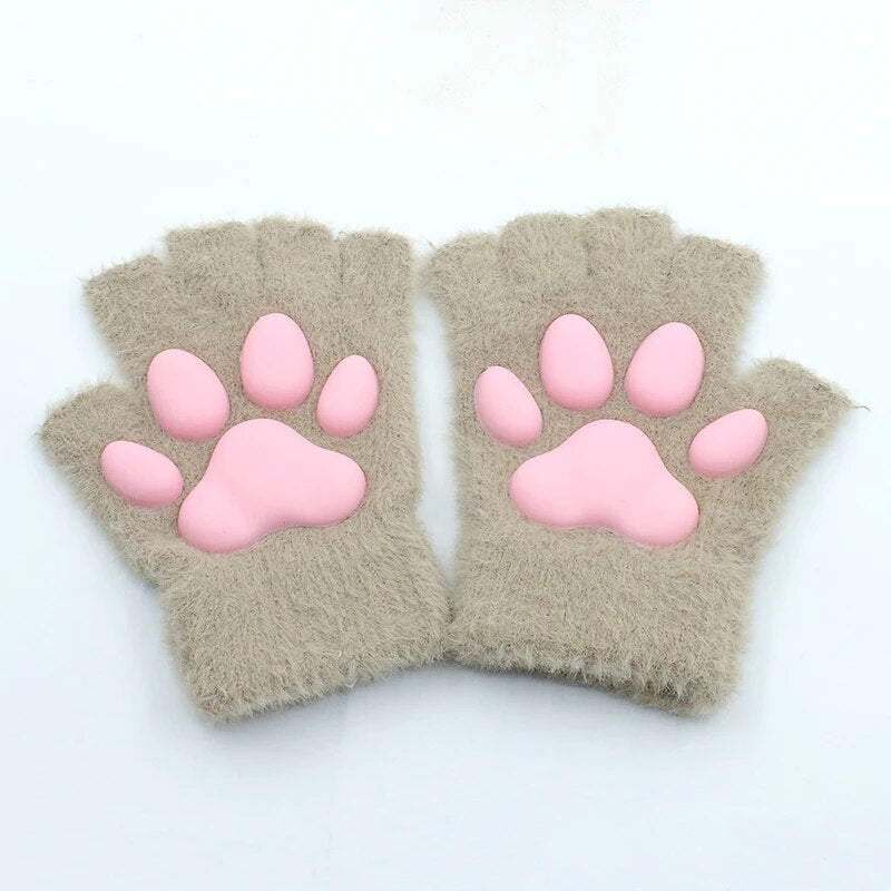 3D Cat Paw Soft Fingerless Gloves - Image 10