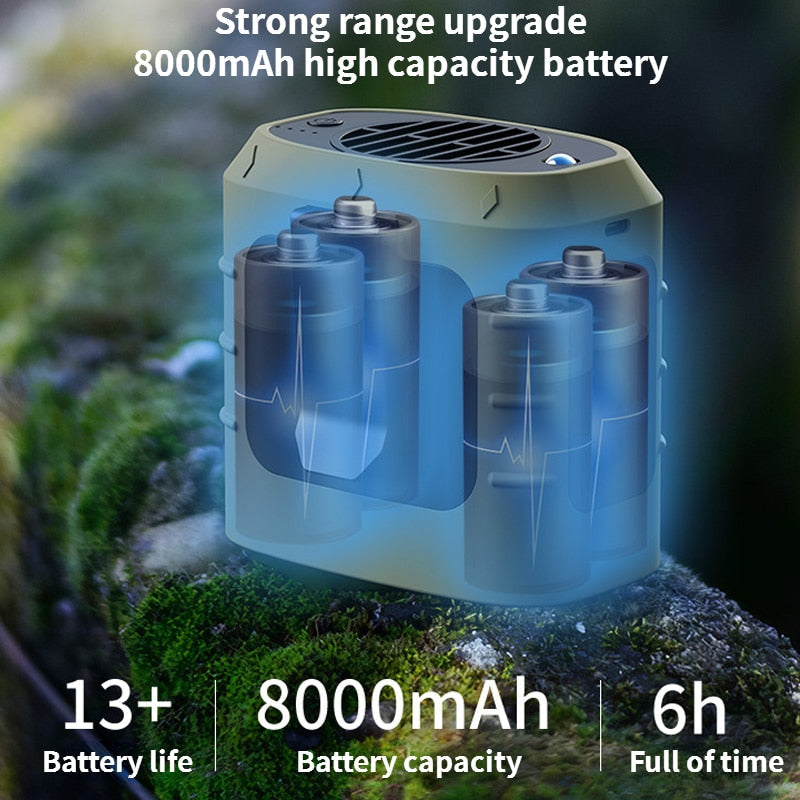 Camping Rechargeable Neck Fan Power Bank - Image 2