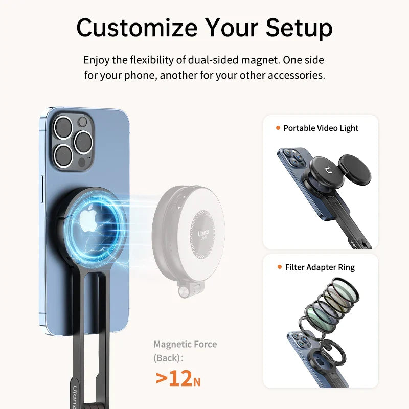 Pocket Size Clip-On Magnetic Foldable Tripod - Image 5