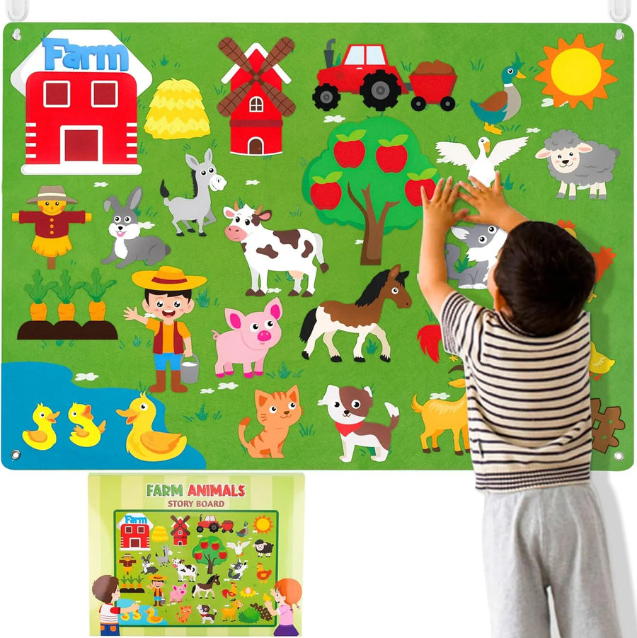 Interactive Early Learning Farm Animals Felt Story Board Set - Image 11