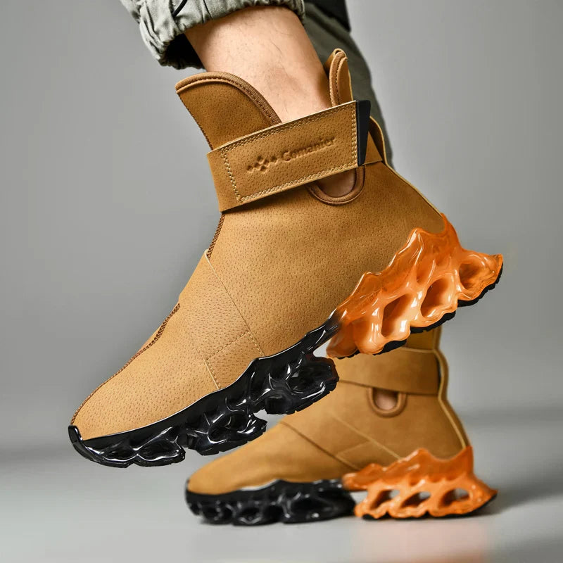 Hybrid Black Orange Ergonomic Adventure Ankle Boots - Image 0