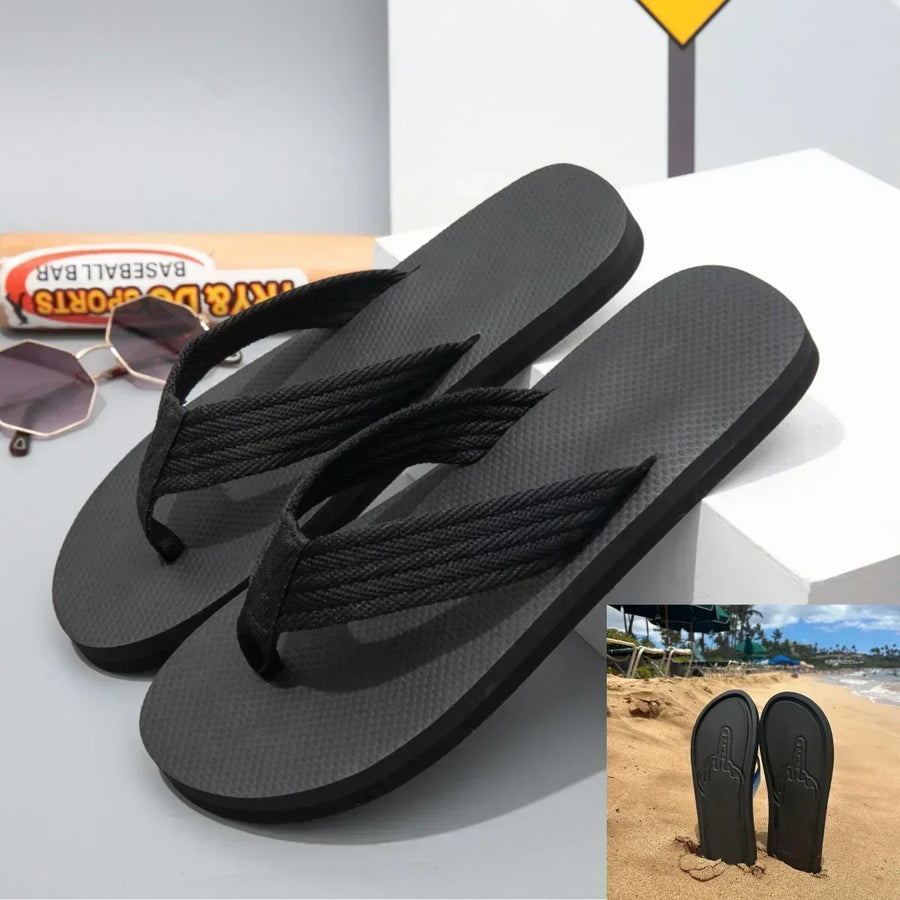 Buzz Off Middle Finger Beach Slippers