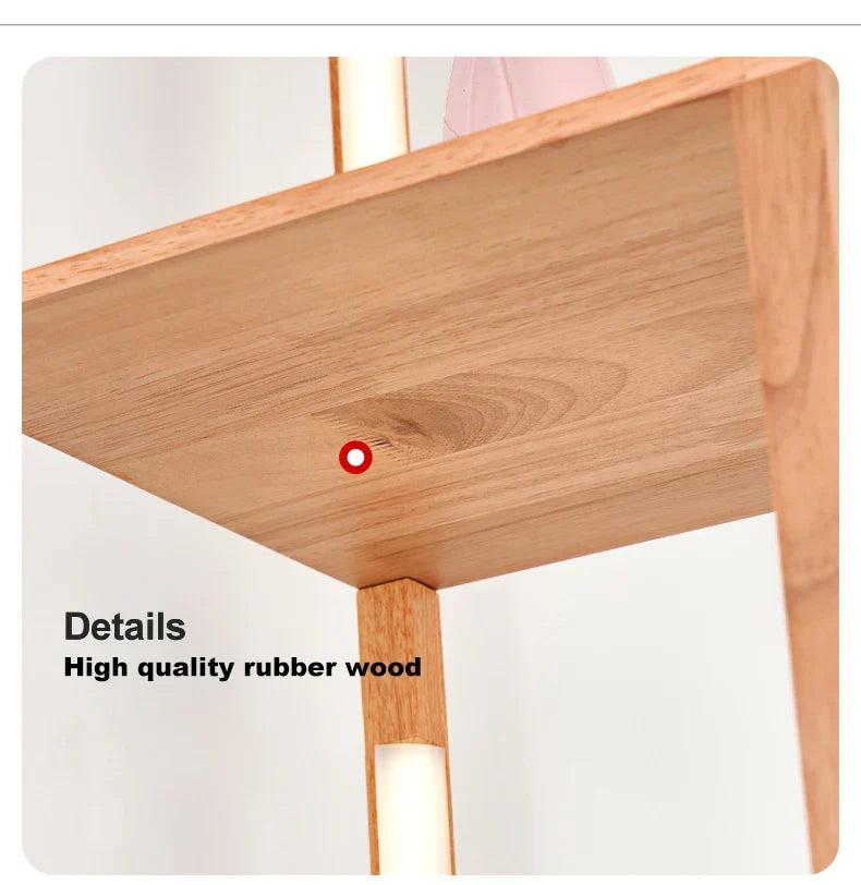 Elegant Wooden LED Light Nordic Shelf - Image 6