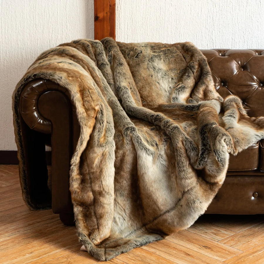 Cozy Couture Deluxe Faux Fur Sofa Blanket - Image 5