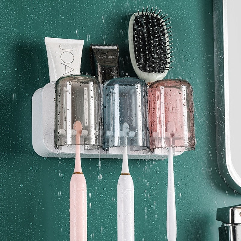 Wall-Hanging Mouthwash Cup Toothbrush Holder - Image 7