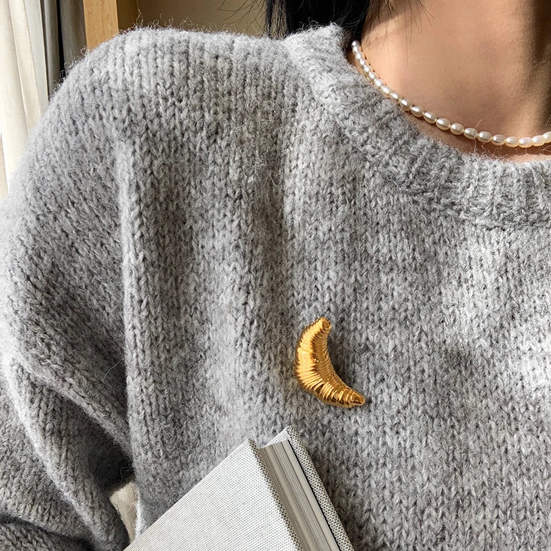 Classic Croissant Accent Brooch - Image 3
