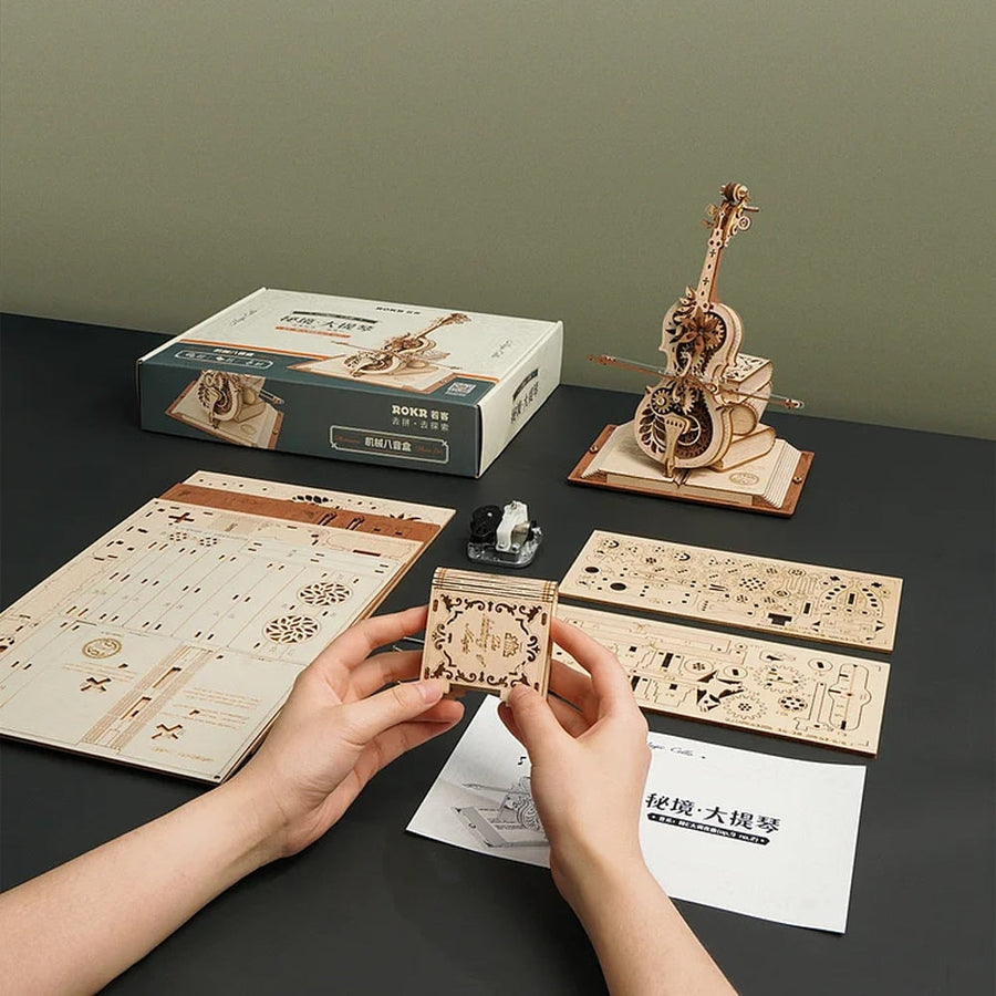 3D Magical Mechanical Wooden Cello Puzzle - Image 4