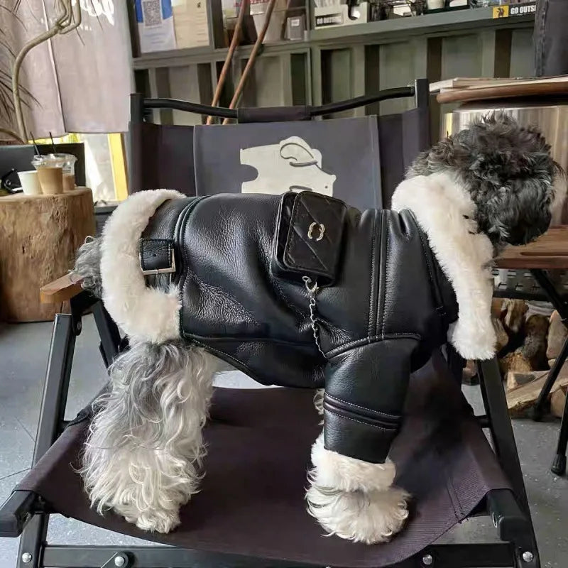 Biker Motorcycle Cotton Dog Coat - Image 2