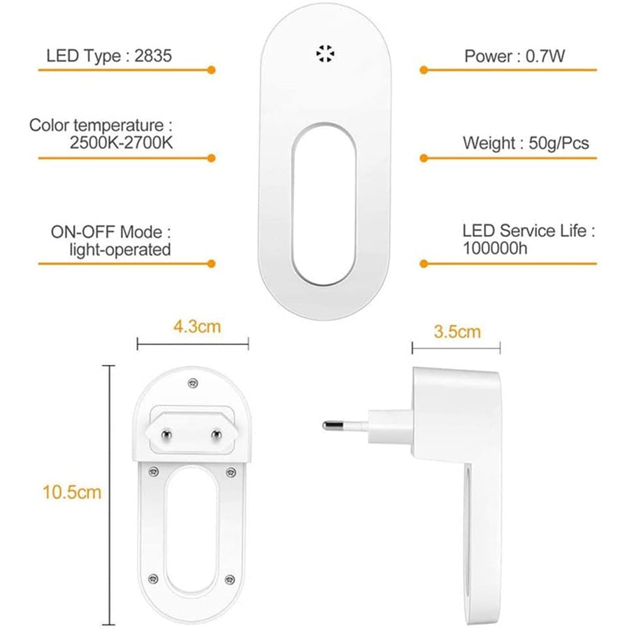 Twilight Sensor Energy Saving Socket Wall Night Light - Image 2